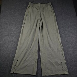 Lululemon Lab Wide Leg Pant Army Green High Rise Side Slit LW5FF3S Women's L